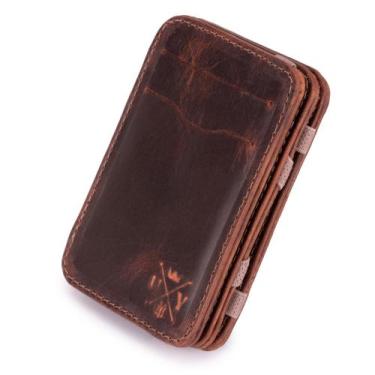 Imagem de Carteira Mágica Tripla em Couro Espaço CNH Cédulas Notas Envio Imediat