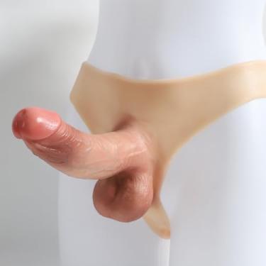 Imagem de YUHENG Vibrador realista vestível, estimulador de ponto G, calças de silicone para pênis de uma peça, massageador de vagina, brinquedos sexuais, masturbador feminino, brinquedos sexuais para
