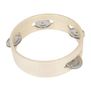 Imagem de TTETTZ Anel de pandeiro de madeira, fileira única, instrumento musical educacional, instrumento de percussão portátil para festivais de música de festa