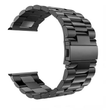 Imagem de Pulseira Aço Inoxidavel (PRETA) Para Smartwatch Haylou RS5 / Haylou RS3 / RT RT 2 / QCY GTS8 GTS7 / QCY GTR