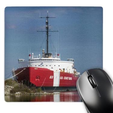 Imagem de 3dRose Mouse pad Walter Bibikow LLC 20,3 x 2,3 cm MI Straits of Mackinac Coast Guard Icebreaker (mp_91244_1)