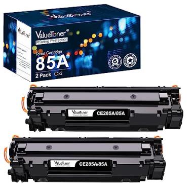 Imagem de Cartucho de toner compatível com Valuetoner de substituição para HP 85A CE285A para impressora LaserJet Pro P1102w Pro P1109w P1102 M121212nf M1217nfw MFP M1212 M1217 M1132 (preto, pacote com 2)