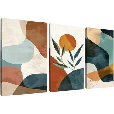 Imagem de Kit 3 Quadros Decorativos Canvas 40x50 cm, Abstrato, Arte Para Quarto, Sala, Corredor