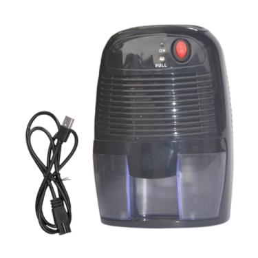 Imagem de XLWLLNJ Acessório desumidificador com tanque de água de 500 ml Presentes para quarto Poderoso Conveniente Baixo ruído Compacto, purificador de ar Secador de, Preto