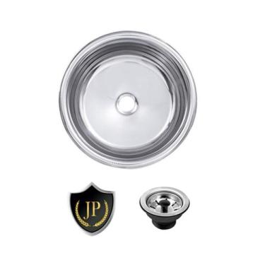 Imagem de Cuba Inox Redonda JP Alto Brilho 30cm Válvula Gratuita Aço 430 - Tecno