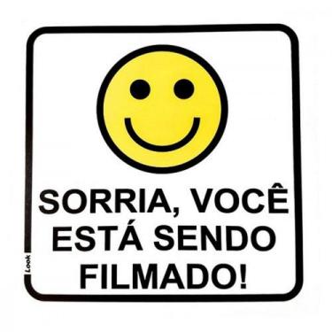 Imagem de Placa Look 15X15Cm (Sorria Voce Esta Sendo Filmado) - Kit C/5 Pecas