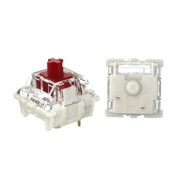 Imagem de GATERON Interruptores de teclado G Red Pro, LED RGB linear pré-lubrificado, compatível com teclado mecânico MX, plugue de LED SMD, interruptores de chave de 3 pinos 45gf (vermelho, 35 peças)