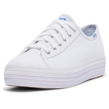 Imagem de Keds Tênis feminino de lona Triple Kick, Tela branca, 36