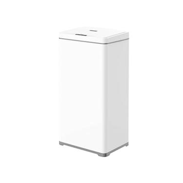 Imagem de Lixeira Grande De Aço Inox Branca 50l Tampa  Automática