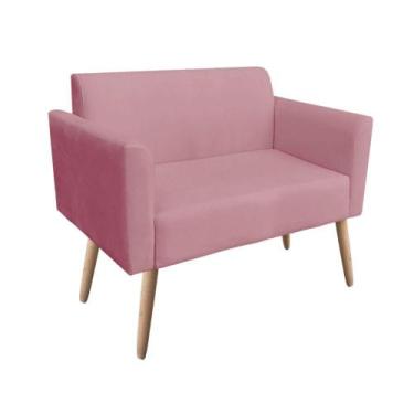 Imagem de Namoradeira Marisa Suede Pés Palito Natural Rose - D'ROSSI