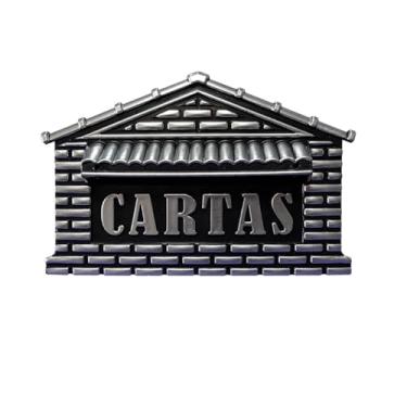 Imagem de MetalCartas Caixa de Correio Carta Correspondência Pvc Aço Prata Dourado Modelo Casinha Tijolo Decoração (Dourada)