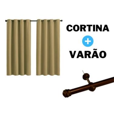 Imagem de Cortina 2 Metros Com Varão Incluso Tecido Oxford Sala Quarto - Casa Ar