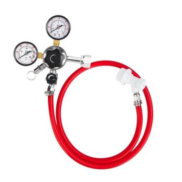 Imagem de Fabricação caseira de cerveja Co2 Regulator Beer Gas Line Kit,W21.8/CGA320 Homebrew Keg Pressure Regulator with Ball Lock Carbonated PVC Tubing Hose Acessórios para vinho(W21.8)
