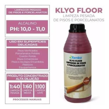 Imagem de LIMPADOR PESADO PARA PISOS e PORCELANATO 1L RENKO KLYO FLOOR, KLYO FLO