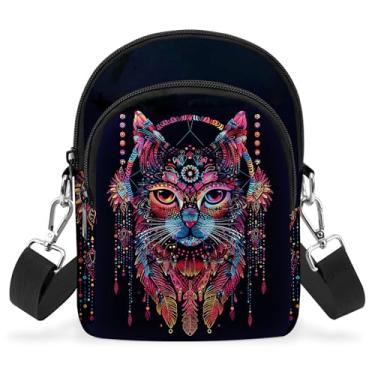 Imagem de opshksog Bolsa transversal pequena para celular feminina com alça ajustável bolsa de ombro bolsa carteira de viagem, Bege, Moda casual