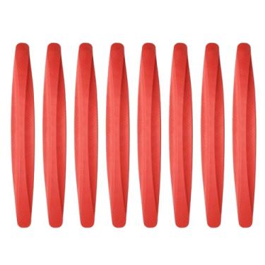 Imagem de HARFINGTON 8 peças de tira de para-choque de carro anticolisão antiarranhões protetor de para-choque guarnição universal de para-choques dianteiro e traseiro para caminhonete SUV, vermelho