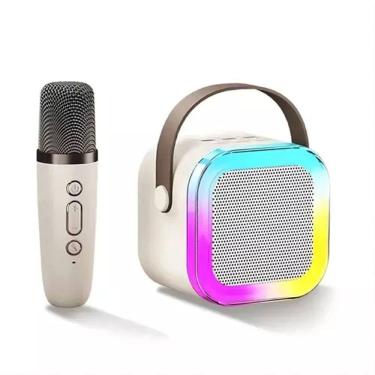 Imagem de Caixa Alto Falante Microfone Bluetooth Usb Portátil Karaokê