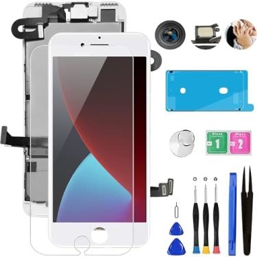 Imagem de Para iPhone 7 Plus Substituição de Tela Branca, Mobkitfp 5,5" Montagem Completa Digitalizador de Tela LCD com Câmera Frontal + Fone de Ouro+Sensores+Selagem Impermeável+Ferramentas de Reparo+Filme Temperado para A1784, A1785, A1661 (Branco)