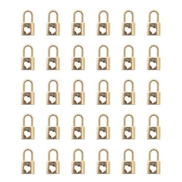 Imagem de Ruwado 50 pingentes de cadeado com coração vazado, 1,5 x 0,8 cm, pequenos pingentes de metal vintage para pendurar em metal para fazer joias faça você mesmo, colar, pulseiras, brincos, suprimentos