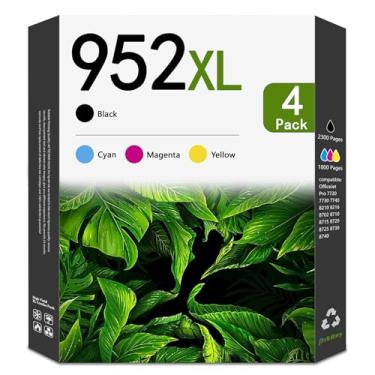 Imagem de Cartuchos de tinta 952XL de alto rendimento de substituição para HP 952XL 952 cartuchos de tinta pacote combo funciona para impressora OfficeJet Pro 8710 8210 8715 8720 8702 7740 (pacote com 4,