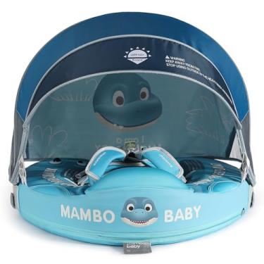 Imagem de Boia de natação para bebês da Mambobaby com dossel para piscina sólida, treinador de natação, treinamento de natação, sem ar, flutuadores de água, não infláveis, para crianças pequenas (dinossauro)