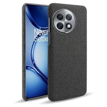 Imagem de Capa para Oneplus ACE 2 Pro,Capa desenhada em lona,Case Protetora Ultrafina com Empunhadura Macia,Design em Tecido Antichoque e Antiarranhões-Black