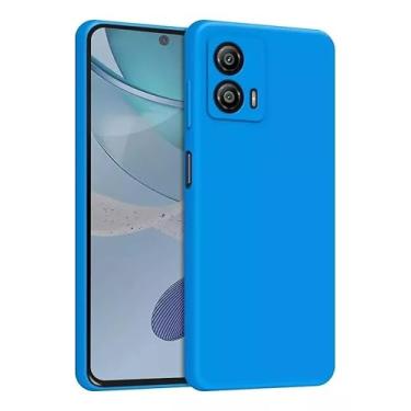 Imagem de Capa Capinha Compatível Motorola Moto G24 Aveludada Premium (AZUL CELESTE)