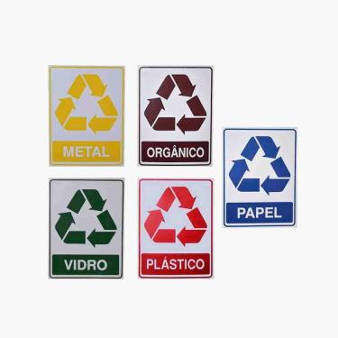 Imagem de 10 Adesivos Sinalizador Para Lixo Reciclavel 10 Unidades.