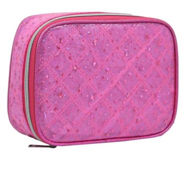 Imagem de Estojo Box, Verniz Glitter Estrelas, Rosa Pink, Com Divisões Para 100 Pens