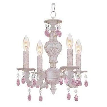 Imagem de RENDJGOU Candeeiro suspenso, coleção quatro luzes M-INI-castiçal-cor vidro rosa - madeira majestosa tipo vidro polido - acabamento antigo