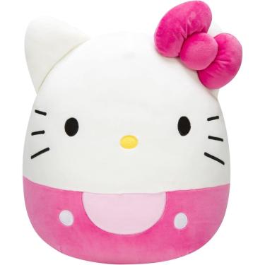 Imagem de Squishmallows de pelúcia Hello Kitty, laço e shorts rosa de 35 cm