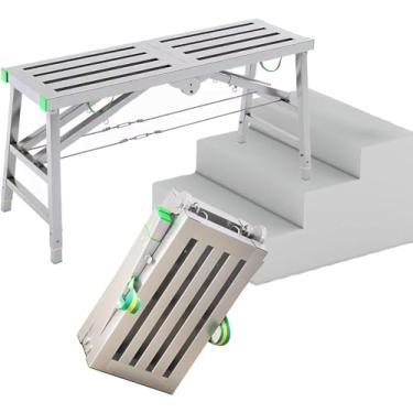 Imagem de WYUYIWH Torre de andaime dobrável multiuso com altura ajustável 40 cm de largura plataforma para melhoria da casa e trabalho de manutenção