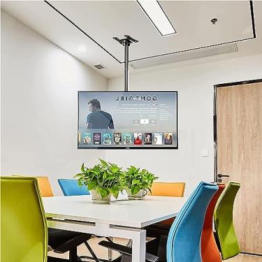 Imagem de Suporte de TV de teto ajustável - Suporte de TV de teto de 2 lados, suporte de TV inclinável e giratório, suporte de TV de teto telescópico, para TVs de 50 a 81 cm, peso máximo de 27 kg por tela