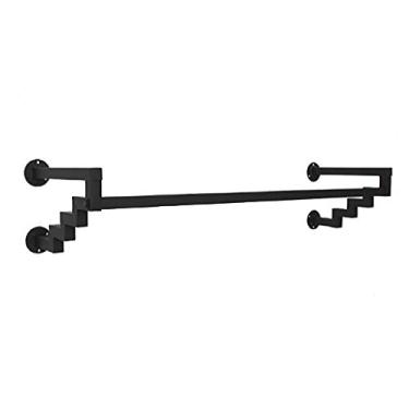 Imagem de CUTPOIY Estante de ferro para pendurar na parede, estilo industrial, varão, vestuário, rack de exibição de roupas comerciais (tamanho: 80 x 30 x 24 cm) (120 x 30 x 24 cm)