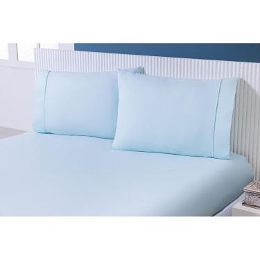 Imagem de Lençol Casal 3 Peças C/Elástico Percal 100% Algodão 200 Fios