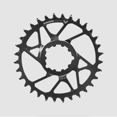 Imagem de SRAM S1000 Eagle T-Type Corrente de montagem direta - 32t, 12 velocidades, montagem direta de 8 parafusos, deslocamento de 3 mm, alumínio, preto