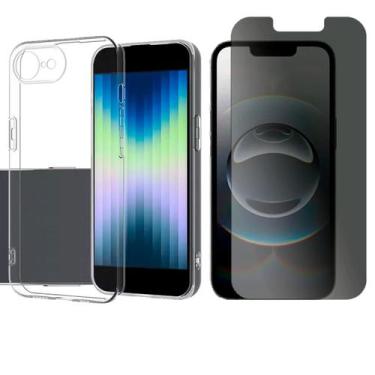 Imagem de Capa Case Ultra Fina Luxo Para iPhone 16e + Pelicula Privacy - GR Glob