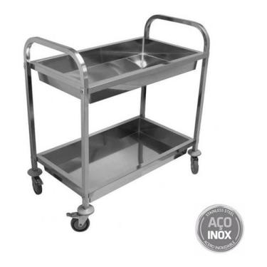 Imagem de Carrinho Multiuso Inox Hotel Restaurante Hospital 90cmx50cm - Ipe Cozi