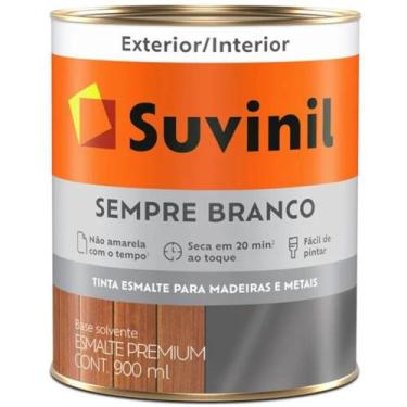 Imagem de Tinta Esmalte Acetinado Sempre Branco 900ml - 50579134 - SUVINIL