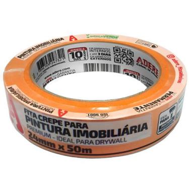 Imagem de Fita Crepe Laranja 50m 24mm para Pintura Imobiliária - 00400100251 - A