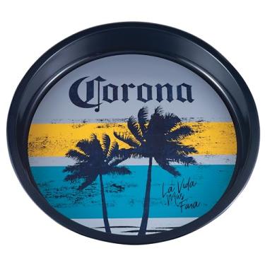 Imagem de Tin Box Company Bandeja grande redonda para bebidas, Corona