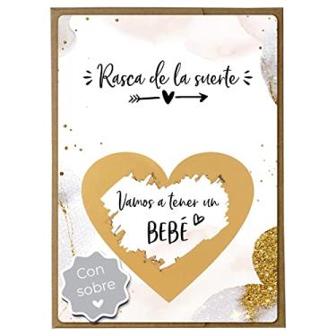 Imagem de Jolicoon Tarjeta de rascar Vamos a tener un bebê con sobre - Anunciar embarazo bebê
