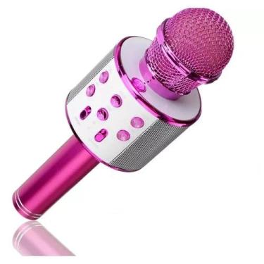 Imagem de Microfone de Karaokê Bluetooth sem fio, microfone recarregável para crianças, máquina de karaokê, Infantil, portátil para casa KTV festa de aniversário infantil, (Cores Aleatórias) (Feminino)