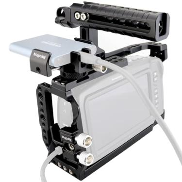 Imagem de MagicRig Gaiola completa BMPCC 4K e 6K com alça superior NATO, suporte de montagem SSD T5/T7/T9, trava de grampo de cabo, braçadeira de haste de 15 mm, para câmera Blackmagic Pocket Cinema 4K, para