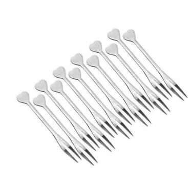 Imagem de Conjunto de 12 Garfos Para Lanches em AçO InoxidáVel, Mini Garfos Para Fondue, Queijo e Frutas, Conjunto de 12 PeçAs