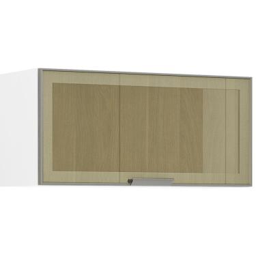 Imagem de Armário Perola Basculante 80 Cm 1 Porta Com Vidro Reflecta Luciane Branco Polar