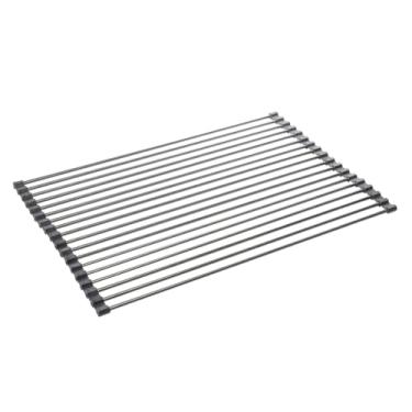 Imagem de LYOR - Escorredor Multiuso Tipo Esteira Flexível em Aço Inox e Silicone Cinza 52cm x 35cm