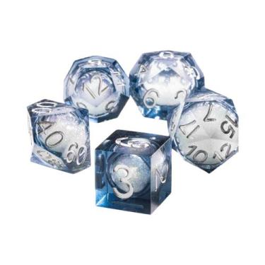 Imagem de Conjunto De Dados Poliédricos De Folha De Ouro Verde Para Dungeons And