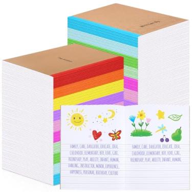 Imagem de Henoyso Caderno de composição primária de 40 peças, diário infantil de 23 x 19 cm, material de volta às aulas, caderno de escrita primário K-2 para crianças e estudantes desenhe e escreva diário de