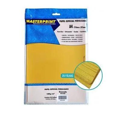 Imagem de Papel dourado perolizado/artesanato 180g a4 - 20 fls - Masterprint